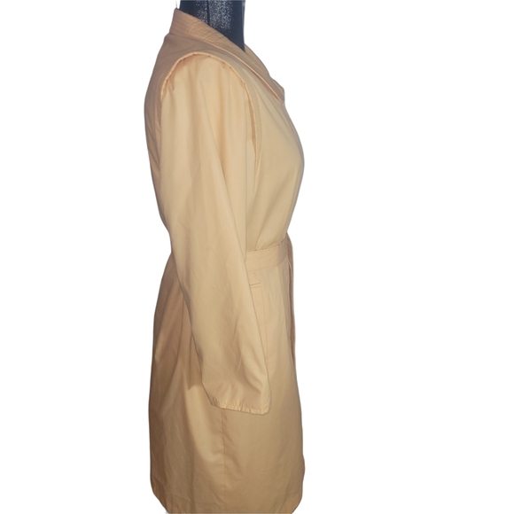 Vintage 80's Misty Harbour By Niccolini Pale Yellow Belted Trench Coat - Picture 5 of 8